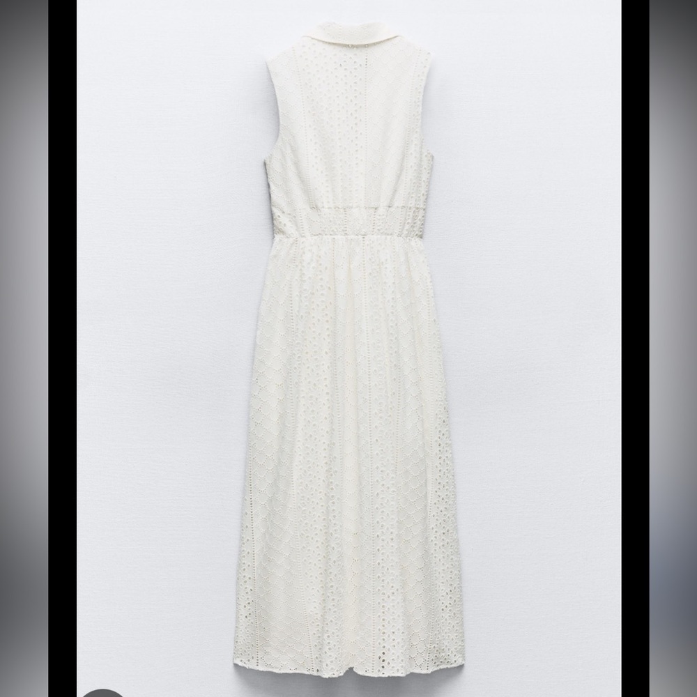 Zara NWT openwork embroidered midi dress 3017/653 - Picture 6 of 8
